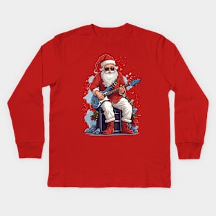 Santa Goes Rock Kids Long Sleeve T-Shirt